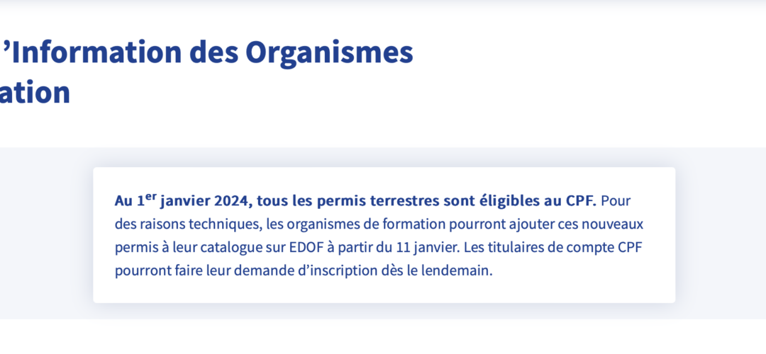 Le permis moto finançable grâce au CPF à partir du 11 janvier