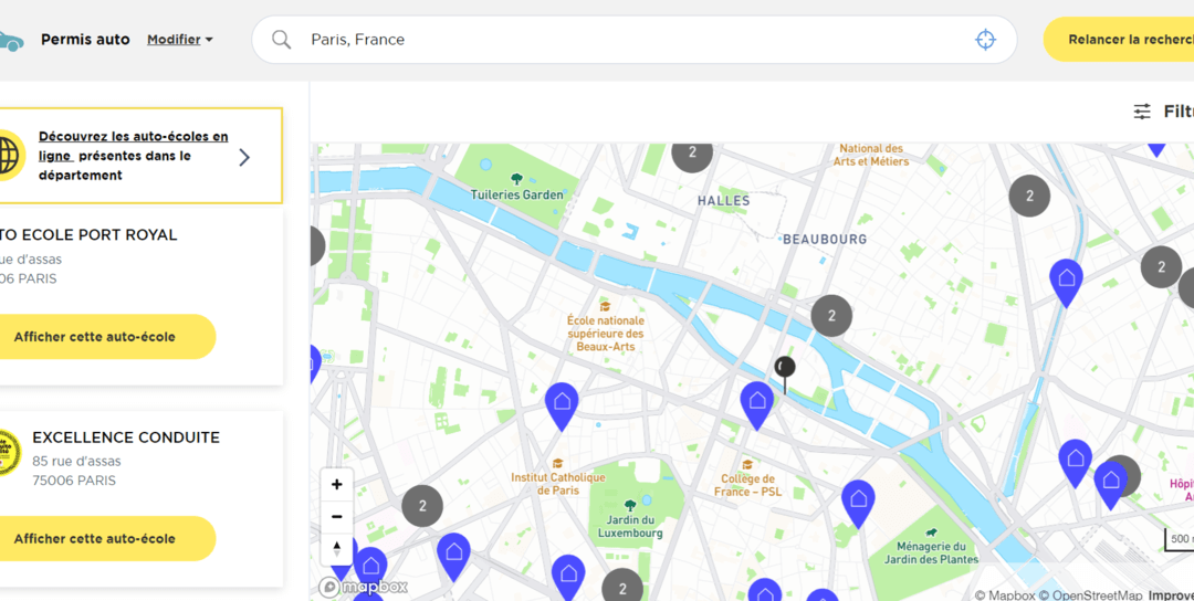 La cartographie des écoles de conduite sur le site de la sécurité routière mise à jour