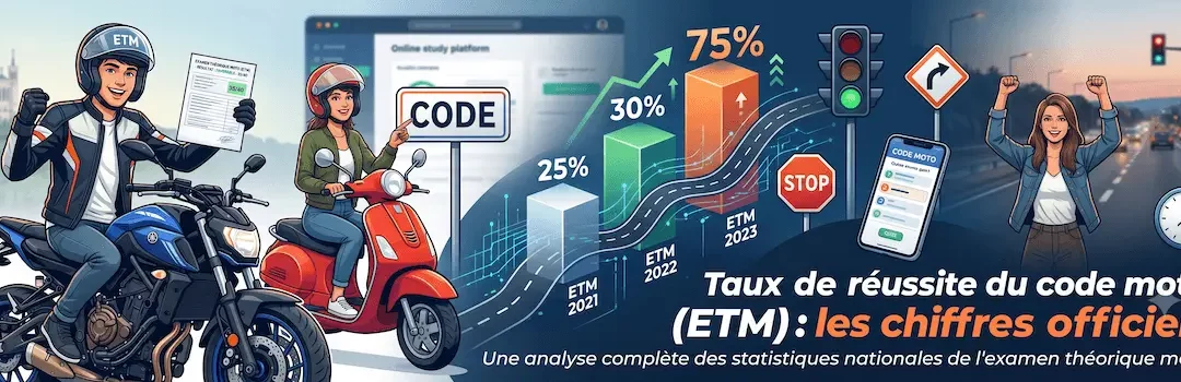 Taux de réussite du code moto (ETM) : les chiffres officiels et comment faire mieux